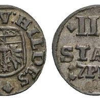 Hildesheim Stadt Silber 4 Pfennig 1721, Stadtwappen