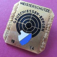 Meisterschütze Gauschiessen Bergen 1964 große Brosche :