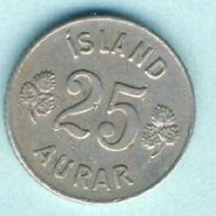 Island 25 Aurar 1958 Auflage 500.000 Stück RAR