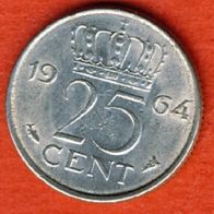 Niederlande 25 Cent 1964