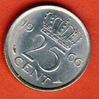 Niederlande 25 Cent 1966