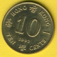 Hong Kong 10 Cents 1992