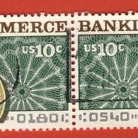 USA 1975 100 Jahre Bankverein Paar andere Variante Mi.1187 + 1188 kompl. sauber gest.