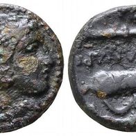 Griechenland Antike Bronze 18 mm, 5,93 g Alexander der Große, Herakles, Löwe, Bogen