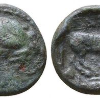 Griechenland Antike Bronze 12 mm, 2,1 g Thessaly Larissa Nymph Horse Pferd