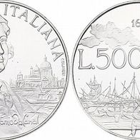Italien Silber 5000 Lire 1997 "Antonio da CANAL" Canaletto (1697-1768)