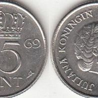 Niederlande 25 Cent 1969 (m205)