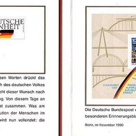 Erinnerungsblatt "Einigkeit und Recht und Freiheit" 4seitig EB2 1990