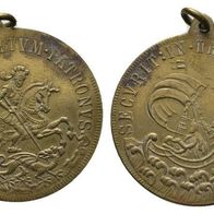 Ungarn-Kremitz Bronze-Medaille o.J., gehenkelt 33 mm, 6,87 g Hl. GEORG, Drachentöter