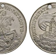 Ungarn-Kremitz Talerähnliche Medaille o.J. 36 mm, 9,98 g GEORG der Drachentöter