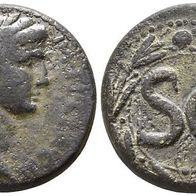 Griechenland Antike Bronze 27 mm, 16,55 g Seleucis, NERO, SC Wreath Kranz