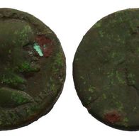 Römische Kaiserzeit Bronze Dupondius "VESPASIANUS (69-79 n. Chr.) Pax mit Zweig