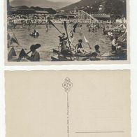 Italien 1930er Lugano Lido Spiaggia, Echte Fotografie Ansichtskarte AK 238 Postkarte