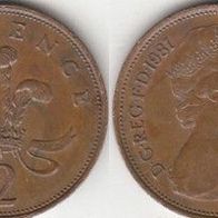 Großbritannien 2 New Pence 1981 (m217)