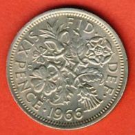 Großbritannien 6 Pence 1966