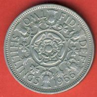 Großbritannien 2 Shillings 1966
