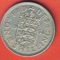 Großbritannien 1 Shilling 1954 Wappen von England