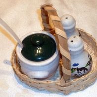 Senfdose, Salz- und Pfefferstreuer