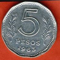 Argentinien 5 Pesos 1963