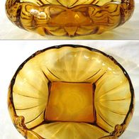 Art Deco Bernstein Kristallglas Schale * Glasschale Ø 28 cm * 1580 gr.