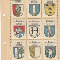Kaffee Hag Wappen Freistaat Bayern Kreis Schwaben 9 Wappen inkl. Blatt (1)