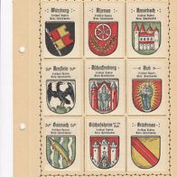 Kaffee Hag Wappen Freistaat Bayern Kreis Unterfranken 9 Wappen inkl. Blatt (1)