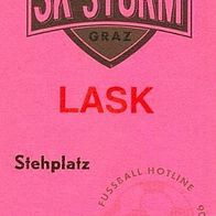 Ticket Eintrittskarte SK Sturm Graz - LASK Linz 90s Stehplatz Grazer Gruabn foot