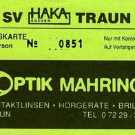 2) Ticket Eintrittskarte SV Traun 90er Österreich Fußball HAKA Trauner football