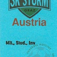 Ticket Eintrittskarte SK Sturm Graz - FK Austria Wien 90s Militär Steiermark FAK