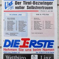 PRG FC Stahl Linz vs VSE St. Pölten 31. 7. 1991 SK VÖEST Linz Blau-Weiß BW Sankt SKN