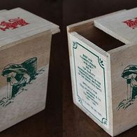 Teedose aus Holz mit Schiebedach, 9,5 x 9,5 cm und 12 cm hoch, für 250 Gramm Tee