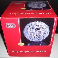 X-Mas * Weihnachten - LOGO Acryl-Kugel mit 20 LED 20 cm Durchmesser