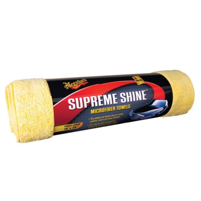 Meguiars Supreme Shine Poliertücher 3er Set Microfasertücher Wax Polish 68x40Cm