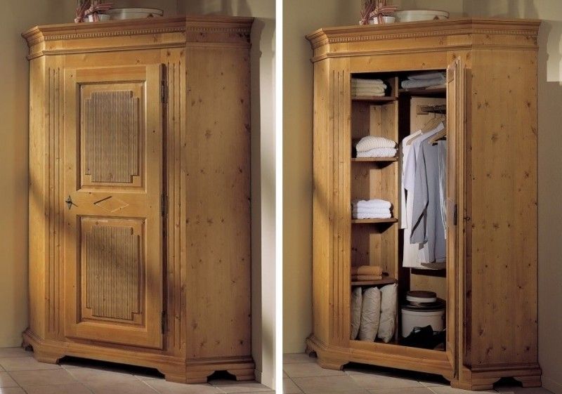 Schrank Eckschrank Eckkleiderschrank Kleiderschrank Fichte massiv