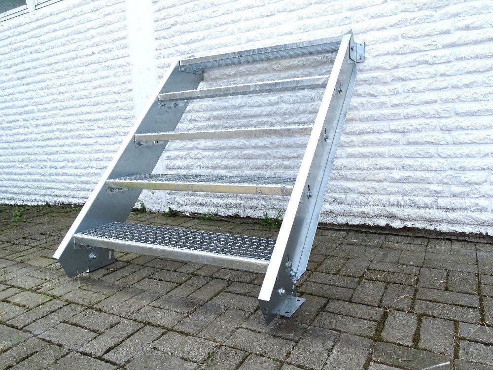 6 Stufen Stahltreppe Gitter Wangentreppe Außentreppe Industrietreppe