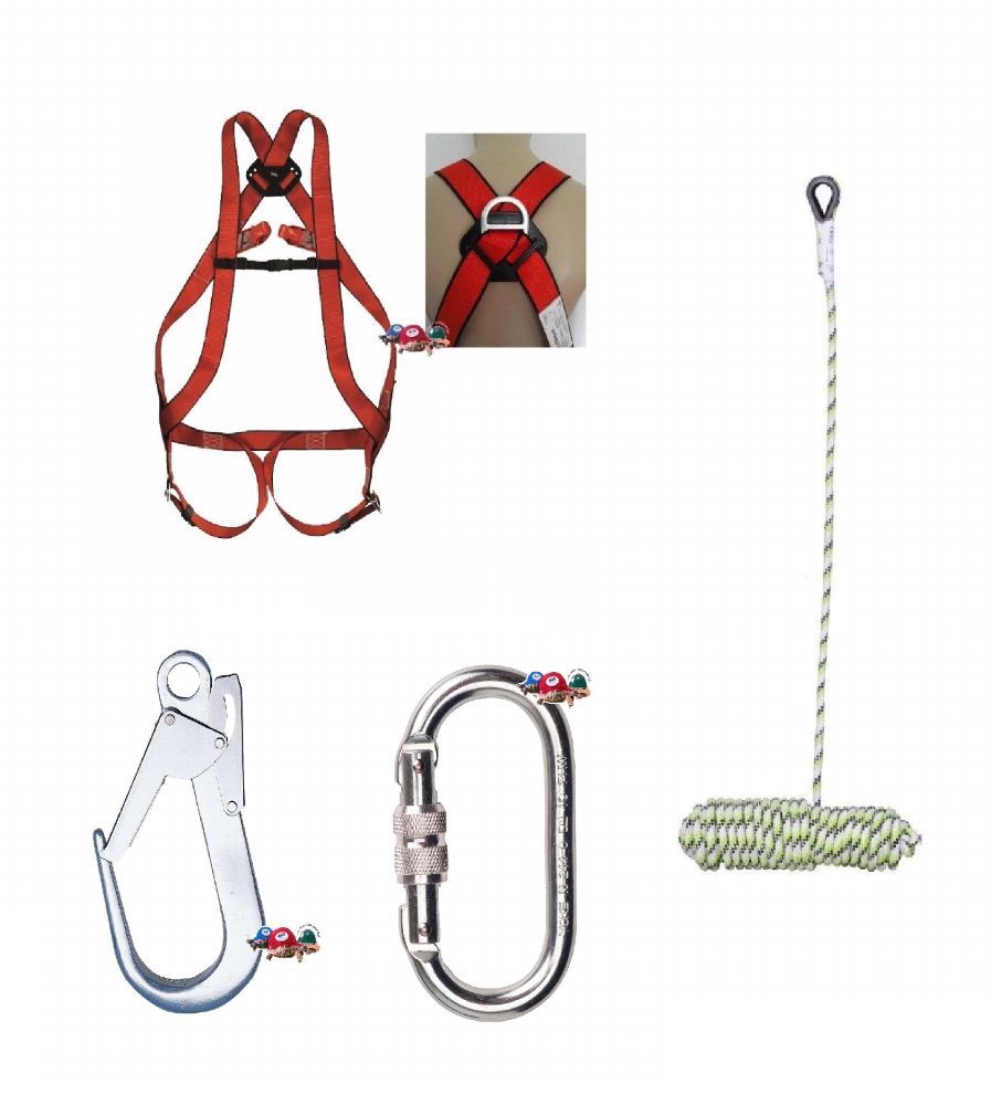 SET Basic Plus + Falldämpfer Auffanggurt Klettergurt Fallschutz Absturzsicherung