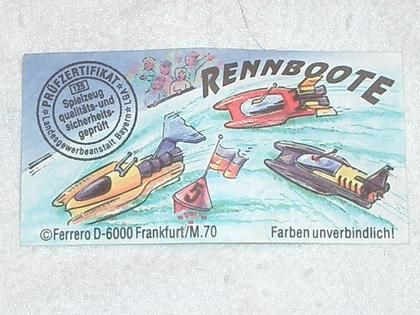 Beipackzettel Rennboote