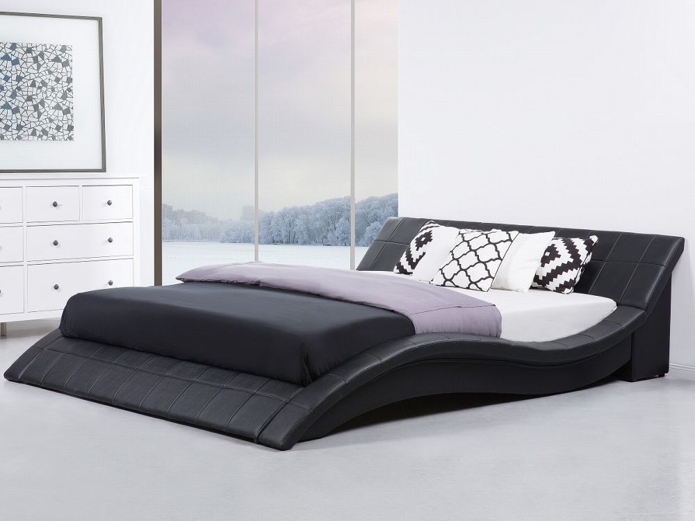 Designer Echtleder Bett Leder Polsterbett Lederbett schwarz oder weiß