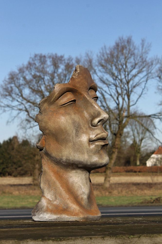 Skulptur Portrait MANN und FRAU SET KLEIN Steinguss Rosteffekt kaufen bei Hood.de