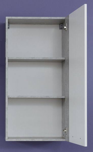 Hängeschrank Rock in weiß Hochglanz und Stone grau 52 x 103 cm