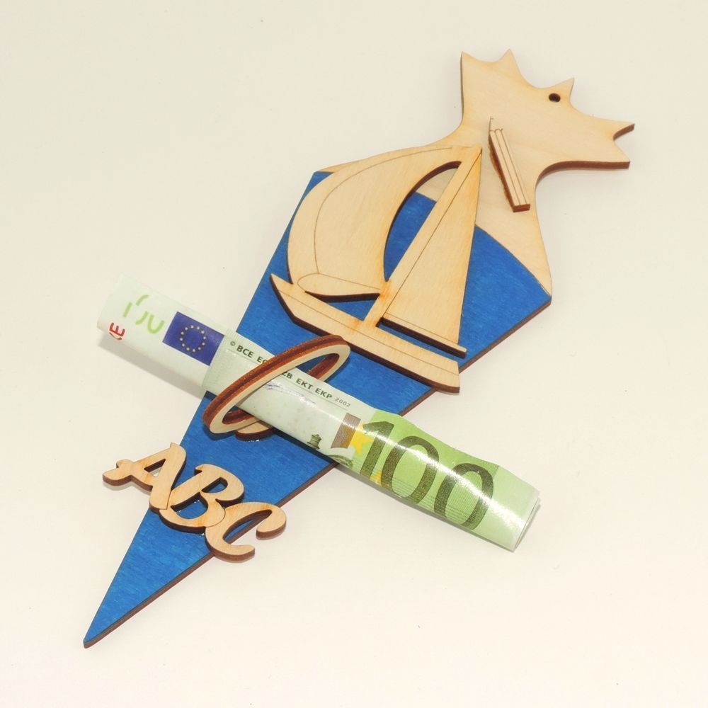 Einschulung Geldgeschenk Aus Holz - Kreativ Mit Reagenzglas & Karte