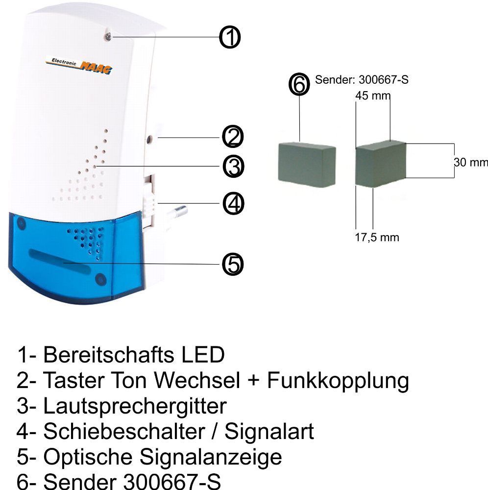 Klingel Erweiterung Funkklingel für bestehende Klingelanlage 32