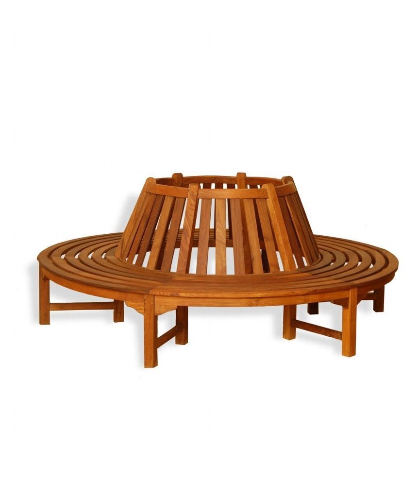 Baumbank Teakholz 220cm Rundbank Teakholzbank Holzbank Gartenbank Bank