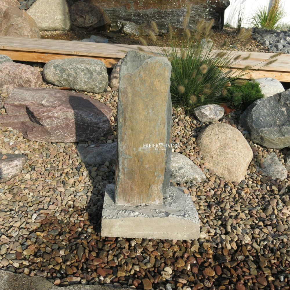 Schiefer Schiefersäule STEIN Findling Garten Dekoration