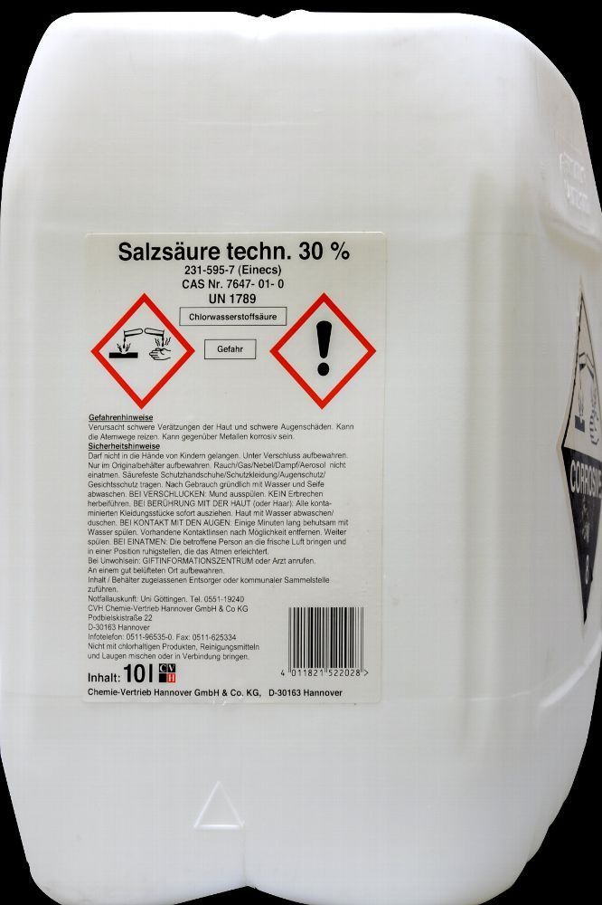 Chv Herren Salzsäure 30 % - 10 Liter