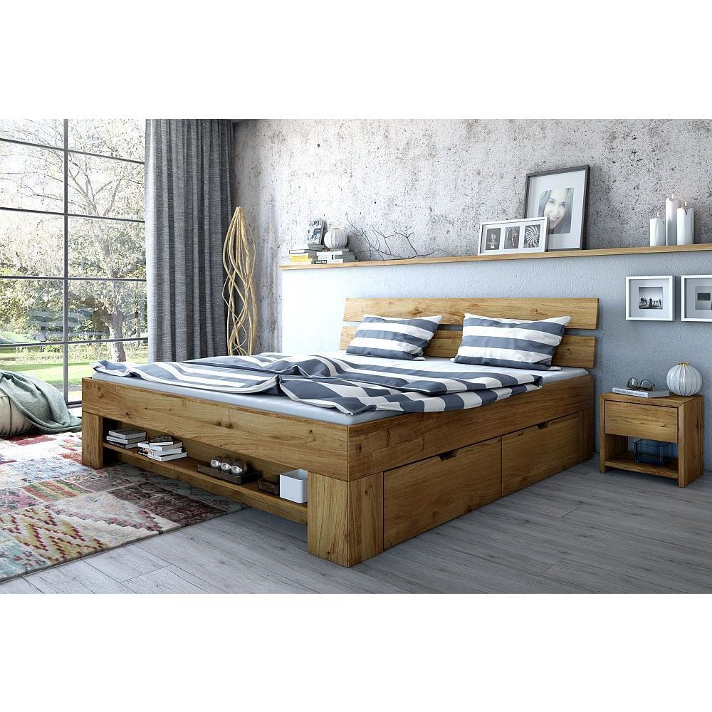 Futonbett Futonliege Sevilla 140x200 inkl Schubladen Wildeiche NEU