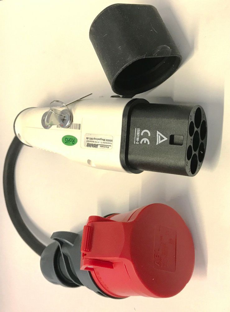 Ev Ladekabel Typ 2 Auf Cee 16 A 3 Phasen Adapter Mit Schlüssel Iec