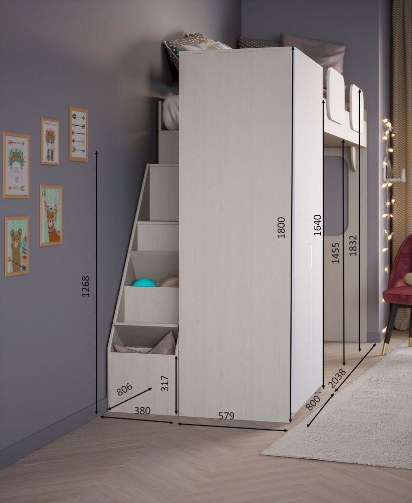 Hochbett Mit Schrank Und Schreibtisch Weiß