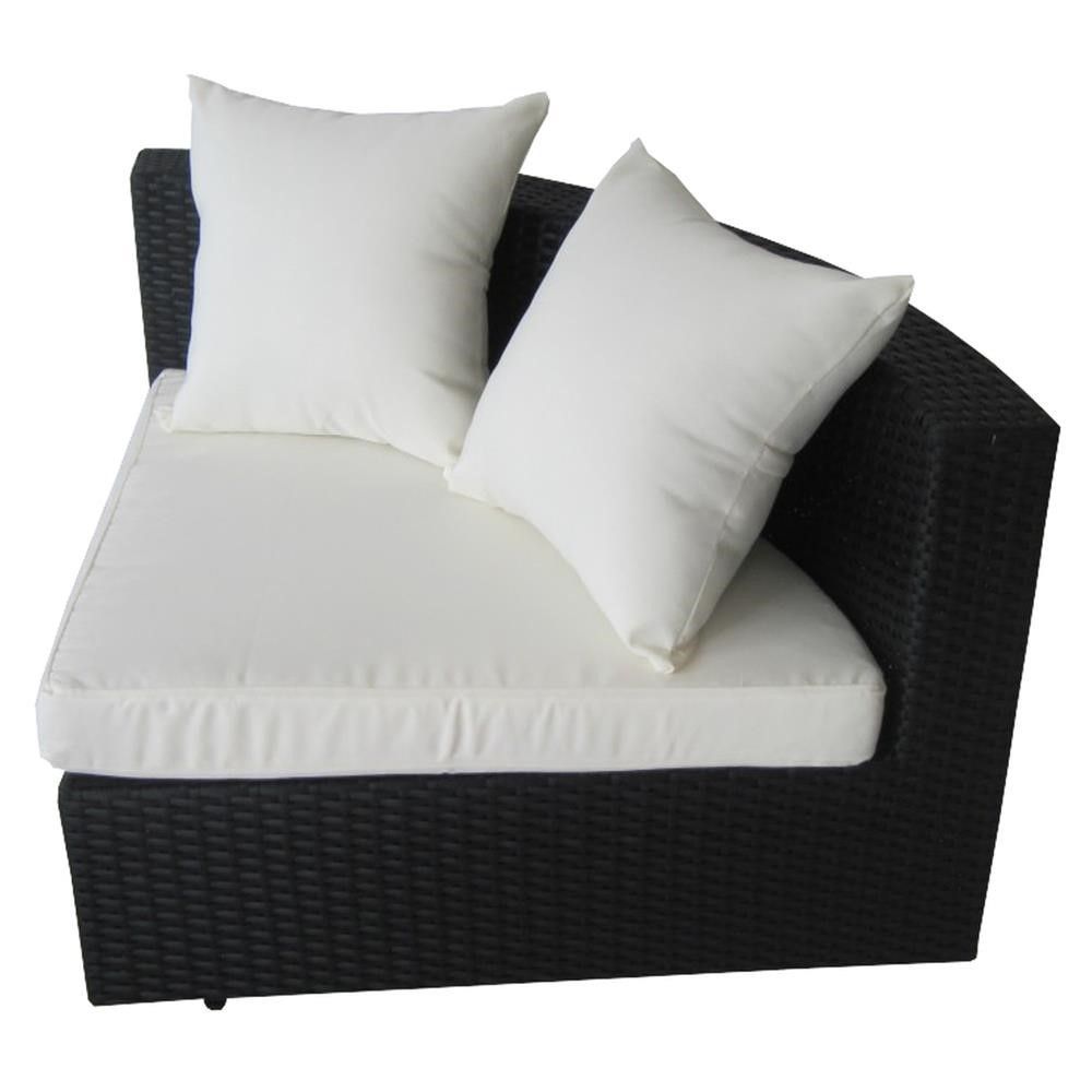 Poly Rattan Sonneninsel Rhode Island schwarz Gartenmöbel Sonnenliege