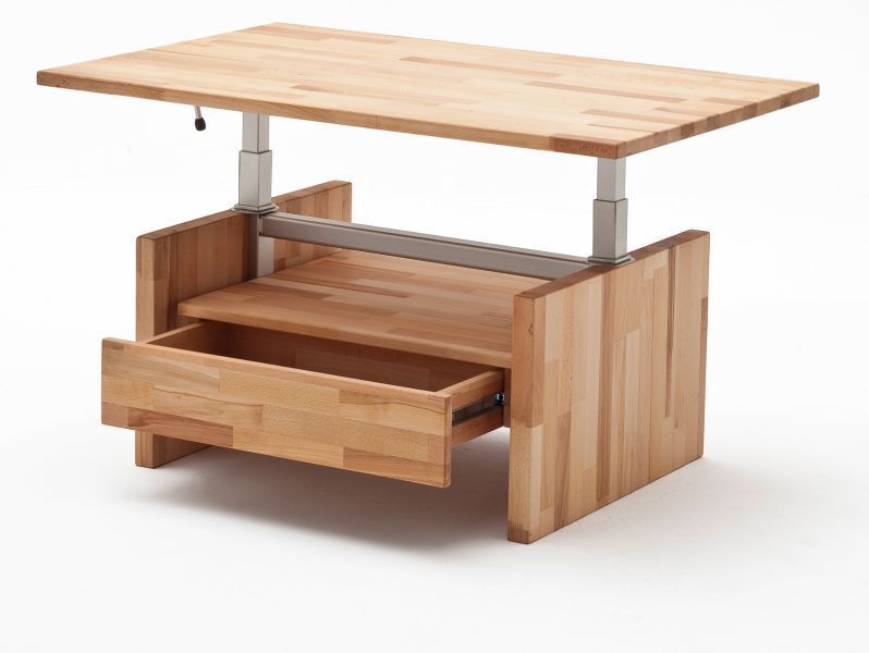 Couchtisch Kern Buche massiv Wohnzimmer Sofatisch Höhe verstellbar mit ...